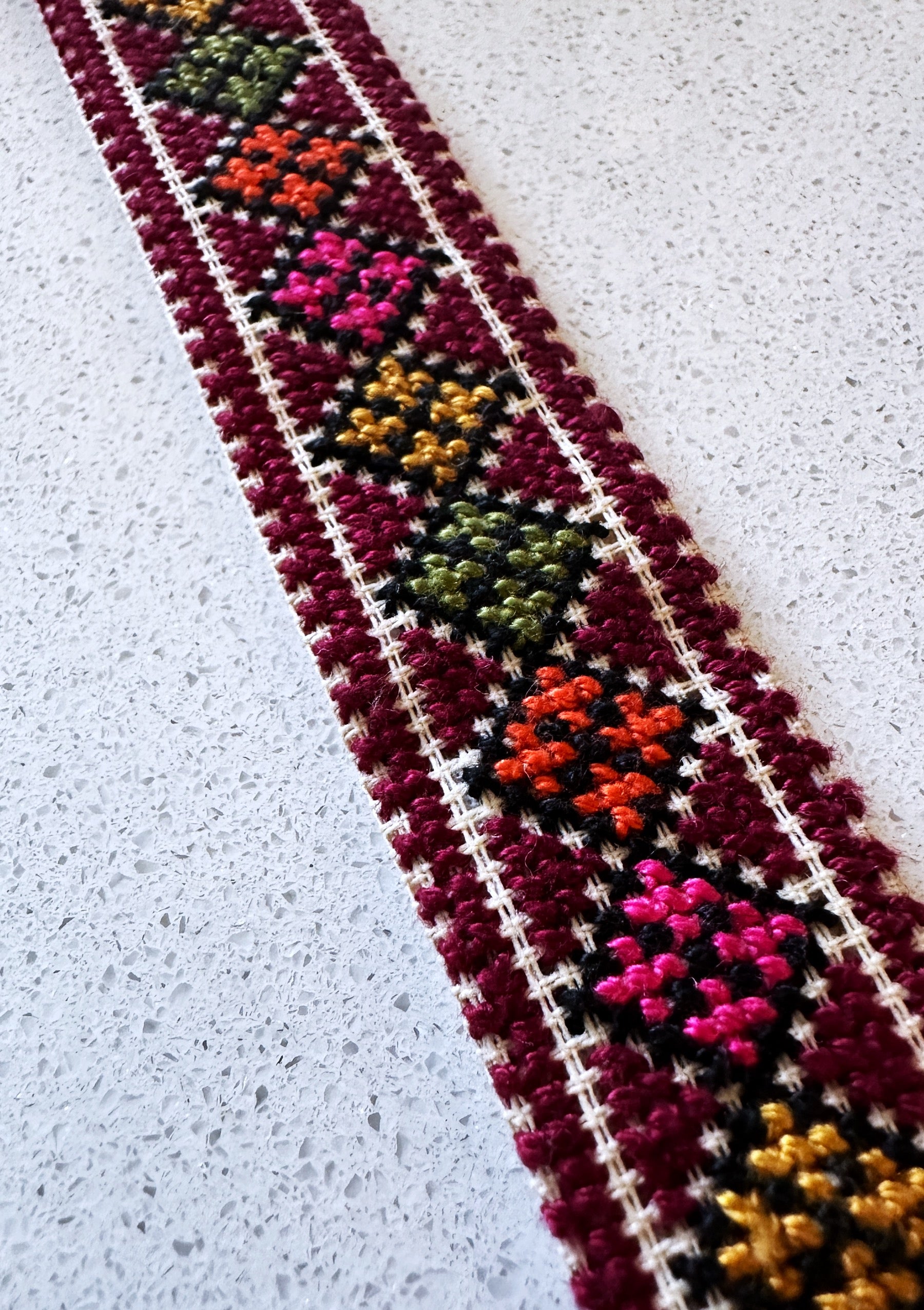 Palestinian Hand Embroidered Bookmark - Diamonds