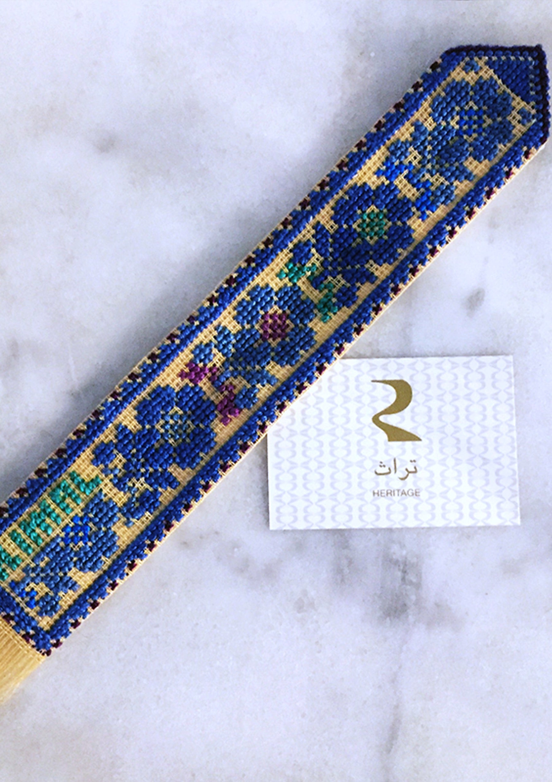 Hand Embroidered Bookmark - Roman Rose